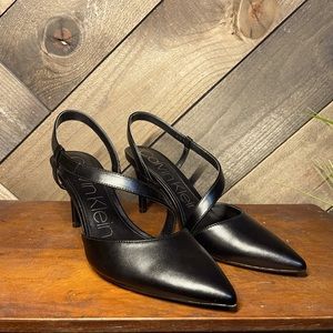 Calvin Klein Black Strappy Heels Sz 9.5